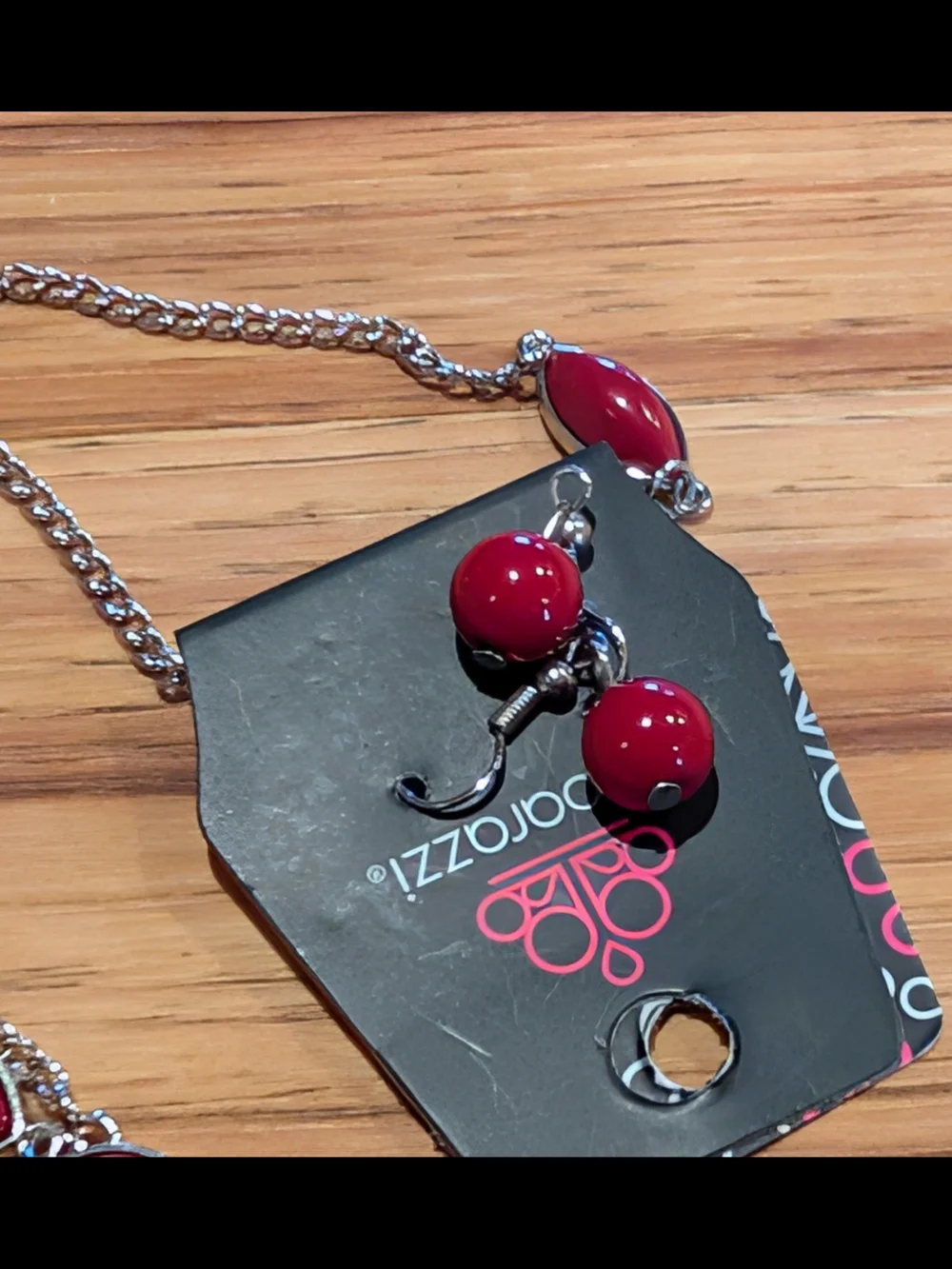 Paparazzi Red Cabochon Necklace Set